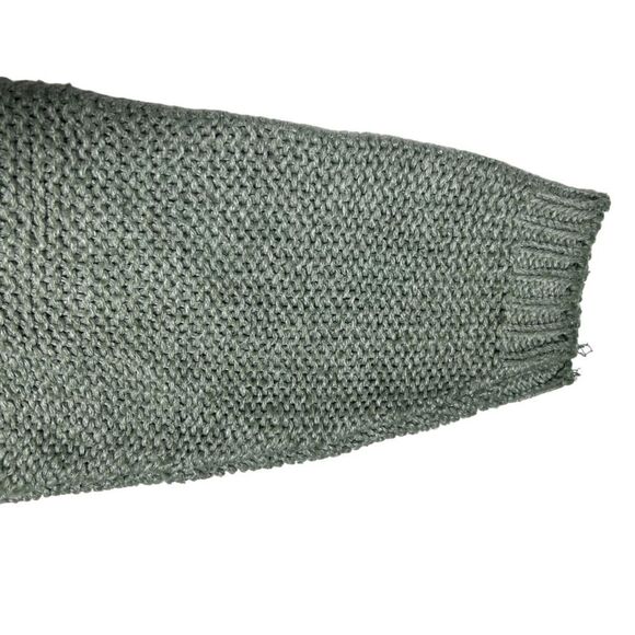 Vintage Shenanigans Knitted by Hand Made Blue Green Knitted Sweater Pink Flowers - Picture 8 of 9